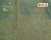 AJF1621 Off-White Viscose saree with Hand-Painted Kalamkari motifs.