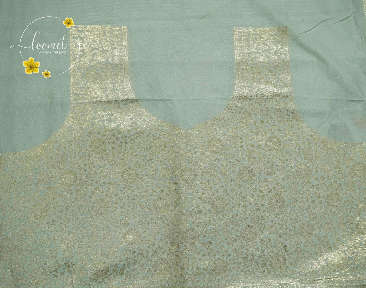 AJF1721 Off-White Viscose saree with Digital Leafy vines pattern.