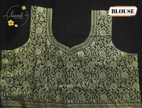 AJF2131 Coffee Brown Viscose saree with all-over intricate floral vine prints.