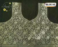 AJF2141 Sage Green Viscose saree with Digital Floral Print.