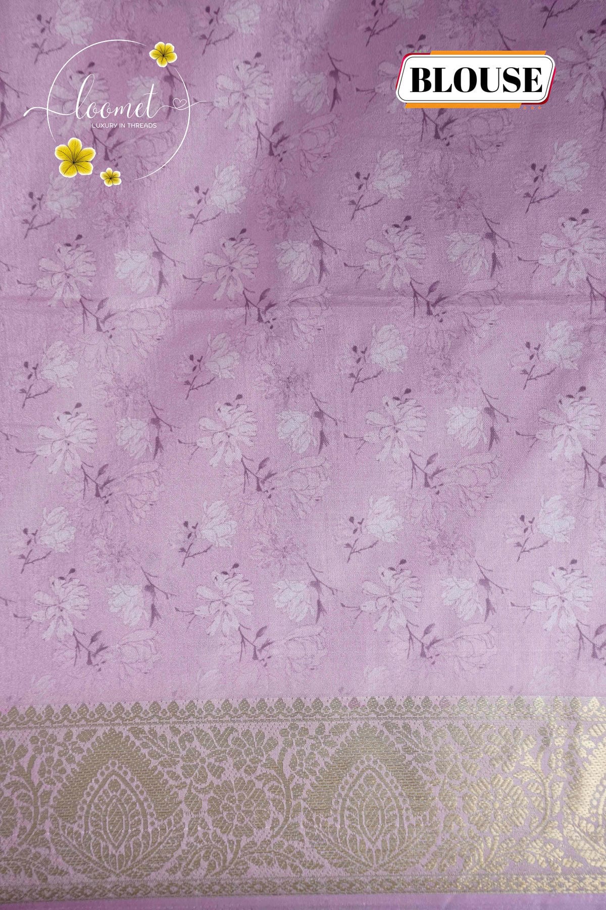 AJF3181 Lilac-Pink Viscose saree with Floral Digital Print.