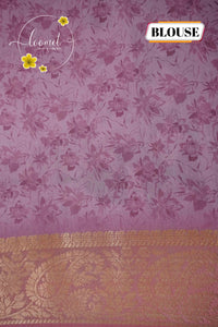 AJF3182 Blush Pink Viscose saree with all-over contemporary floral prints.