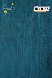 APL0304 Ocean Teal & Terracotta Semi Modal Silk with Ornate Mandala Motifs and Tassels.