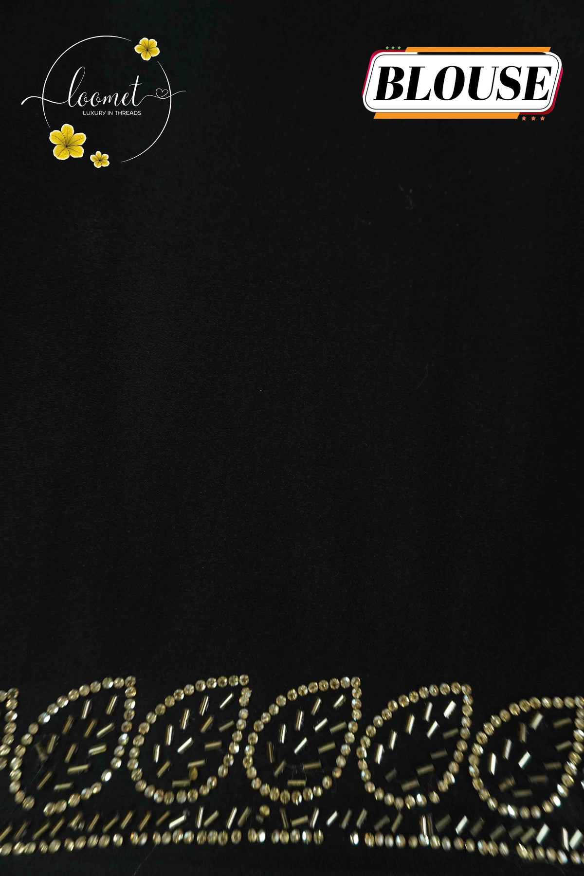 APL1021 Black & Rust Semi Modal Silk with ajrakh print intricate geometric fan prints and gota patti.