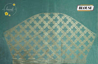 APL10301 Sky blue Viscose saree featuring Pichwai prints and silver zari.
