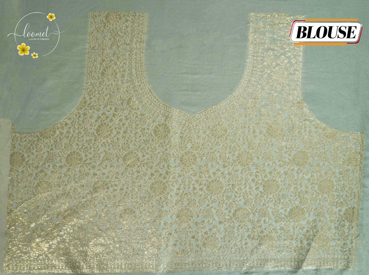APL10401 Off-white Viscose saree featuring Kalamkari-inspired floral and peacock prints.