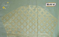 APL10401 Off-white Viscose saree featuring Kalamkari-inspired floral and peacock prints.