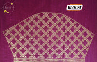 APL10501 Purple Viscose saree featuring mythological motif block prints.