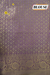 APL10703 Deep Lavender silky georgette saree with an all-over diamond (chowka) grid pattern.