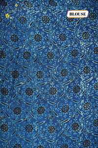 APL1301 Indigo Blue Modal silk with Ajrakh-inspired block prints.