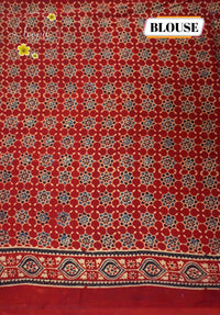APL1502 Deep terracotta Modal silk with all-over Ajrakh block print.