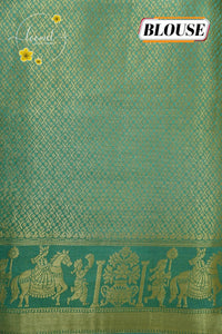 APL20005 Teal Blue silky georgette saree with an all-over diamond (chowka) grid pattern.