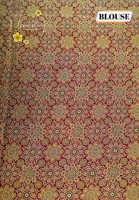 APL20101 Deep Maroon Modal silk with Ajrakh block print.