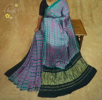 APL20203 Teal & Orchid Modal silk with Tie-Dye pattern.
