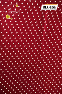APL20301 Maroon Modal silk with kaleidoscopic patterns.
