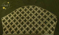 APL20701 Olive Moss Georgette Viscose saree with Bandhej-inspired Lattice Print.