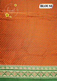 APL5301 Leaf Green Modal silk with Ajrakh-inspired and chevron (zigzag) geometric pattern.