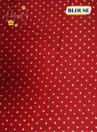 APL5701 Red and white Modal silk with zigzag geometric pattern.