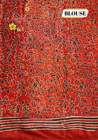 APL5801 Red Modal silk with all-over pattern of small Buti