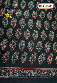 APL6601 Jet Black and red Semi Modal silk with thin striped pattern