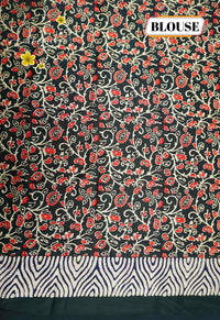 APL6801 Jet Black Semi Modal silk with paisley-inspired floral motifs.