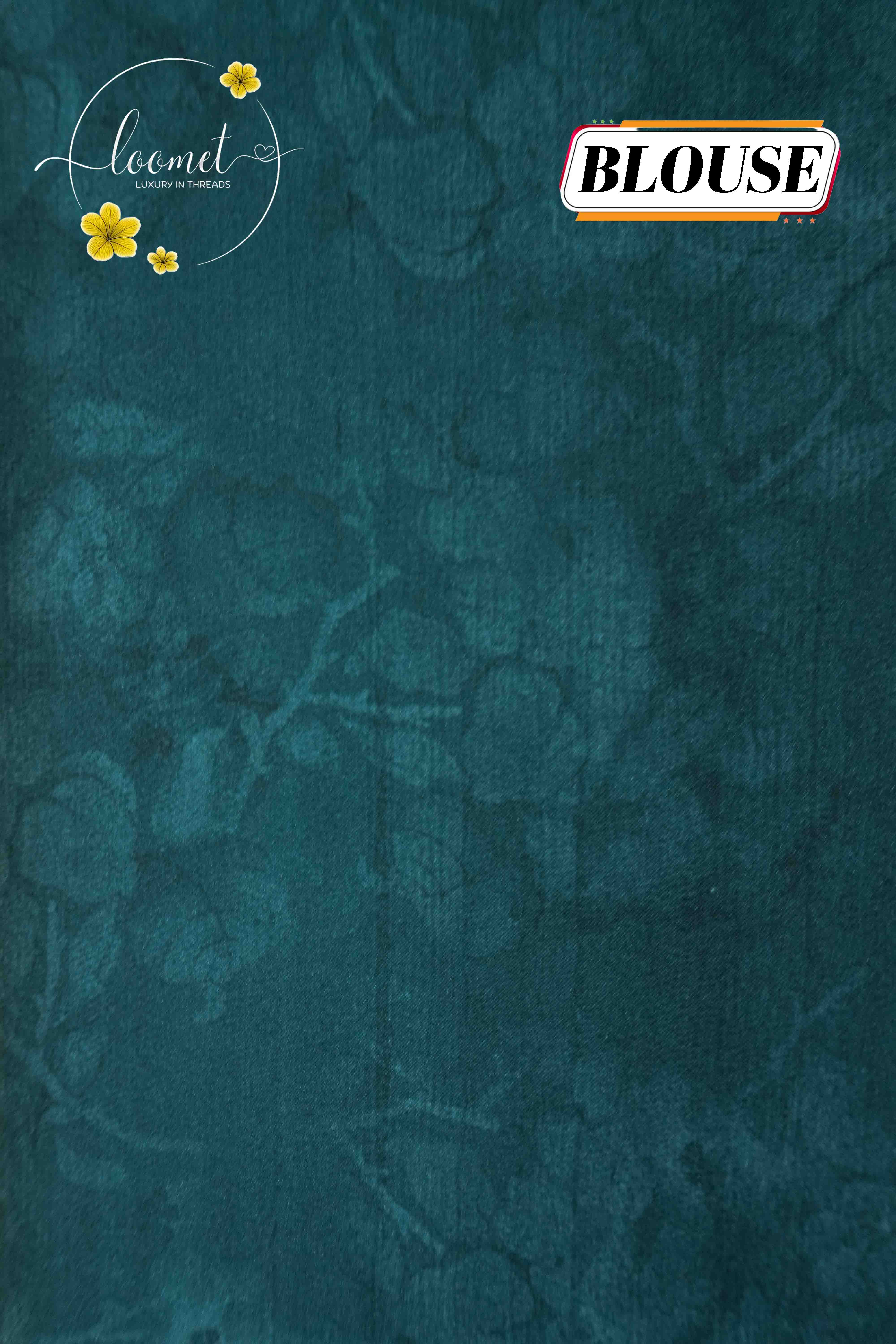 APL70001 Misty Silver & Deep Teal Modal Stain saree with floral digital print.