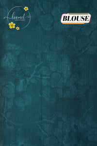 APL70001 Misty Silver & Deep Teal Modal Stain saree with floral digital print.