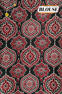 APL8123 Charcoal Grey & Crimson Red Semi Modal Silk with ornamental floral jaal and edge tassels.