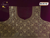 APL9901 Plum Viscose saree with 3D Geometric Diamond Print.