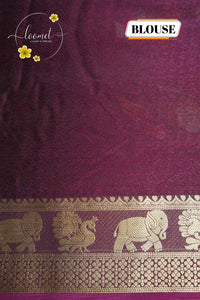 ARN21001 Deep burgundy Georgette saree with multicolor floral bouquets.