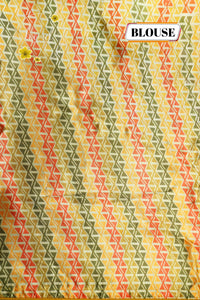ARN1712 Multi-color Georgette saree with Zig-Zag geometric pattern.