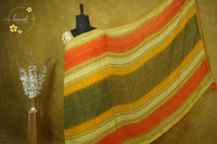 ARN1713 Multi-color Georgette saree with Zig-Zag geometric pattern.