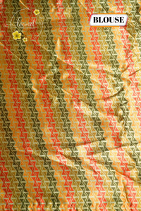 ARN1713 Multi-color Georgette saree with Zig-Zag geometric pattern.