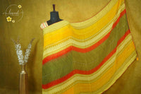 ARN1714 Multi-color Georgette saree with Zig-Zag geometric pattern.