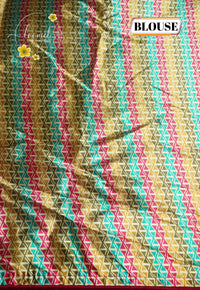 ARN1715 Multi-color Georgette saree with Zig-Zag geometric pattern.