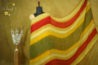 ARN1716 Multi-color Georgette saree with Zig-Zag geometric pattern.