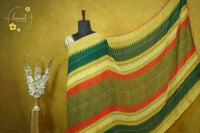 ARN1717 Multi-color Georgette saree with Zig-Zag geometric pattern.