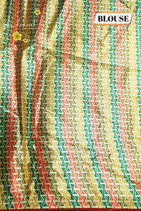 ARN1718 Multi-color Georgette saree with Zig-Zag geometric pattern.
