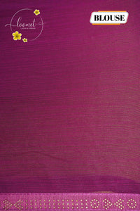 ARN3104 Wine Jute Georgette saree with leaf motifs.