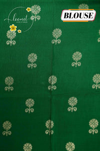 ARN3401 Deep Wine Mysore silk saree with gold zari peacock buttas.