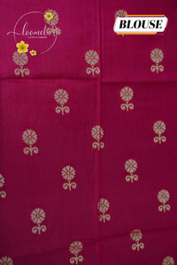ARN3501 Orange Mysore Silk saree features floral and coin-shaped motifs.