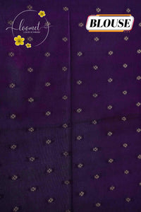 ARN3407 Rust Red Mysore Silk saree features floral buttas with zari paisley borders.