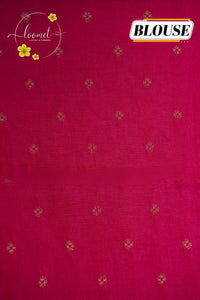 ARN3403 Orange Mysore silk saree with copper zari peacock buttas.