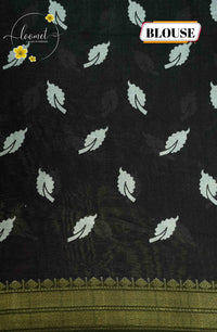 ASM1530 Maroon and Black kalamkari cotton saree with peacock and floral prints.