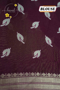 ASM1533 Teal and Wine kalamkari cotton saree with peacock and floral prints.