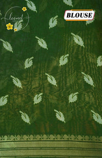 ASM1535 Royal Purple and Deep Olive Green kalamkari cotton saree with peacock and floral prints.