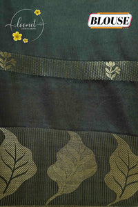 ASM2334 Antique Gold & Brown Viscose saree with multi-color kalamkari buttas.