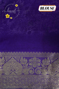 ASM2631 Lime green Georgette viscose saree features miniature art motifs with zari border.