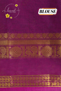 ATS2761 Royal Magenta-Purple Cotton with Elegant Temple Zari Borders.