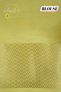 AVD3432 Coffee Brown Dola Silk saree with horizontal Zari micro-stripes.